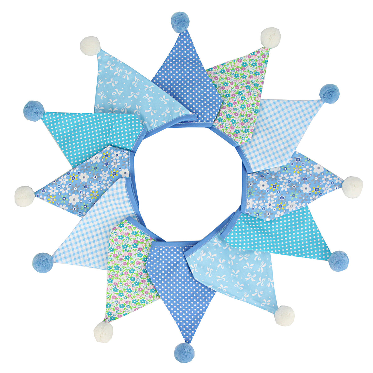 Cotton Wool Ball Triangle Flags Set for Home & Party Decor - 3.2m Length