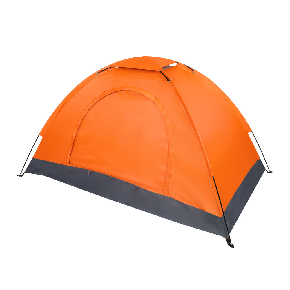 1-Person Waterproof Orange Camping Dome Tent - Quick Setup