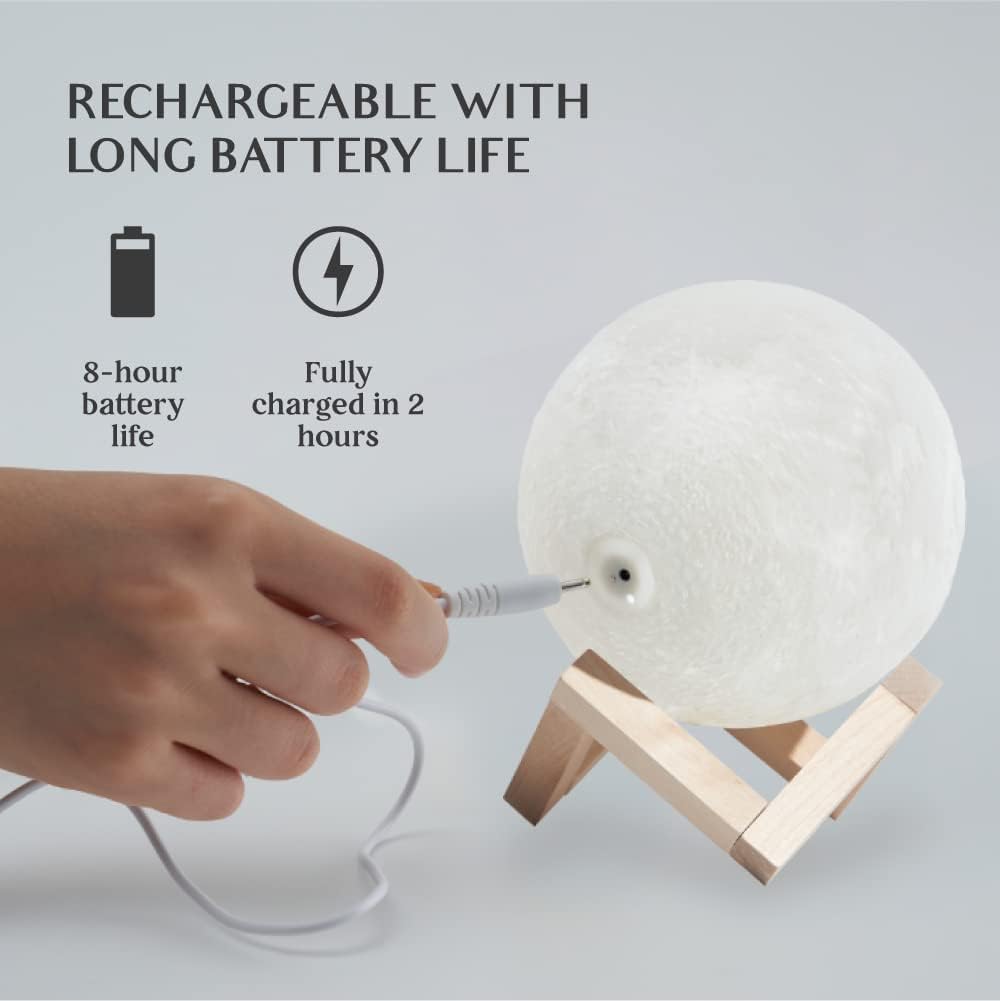 16-Color LED Moon Lamp with Stand and Remote - Night Light for Bedroom