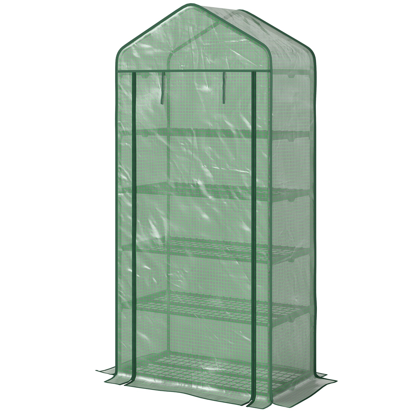 Mini Portable Greenhouse with 5 Shelves - Green