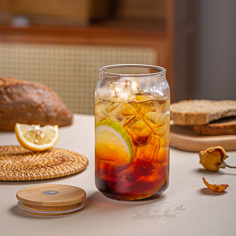 540ml Glass Cup with Straw and Bamboo Cover - Hot & Cold Drinkware