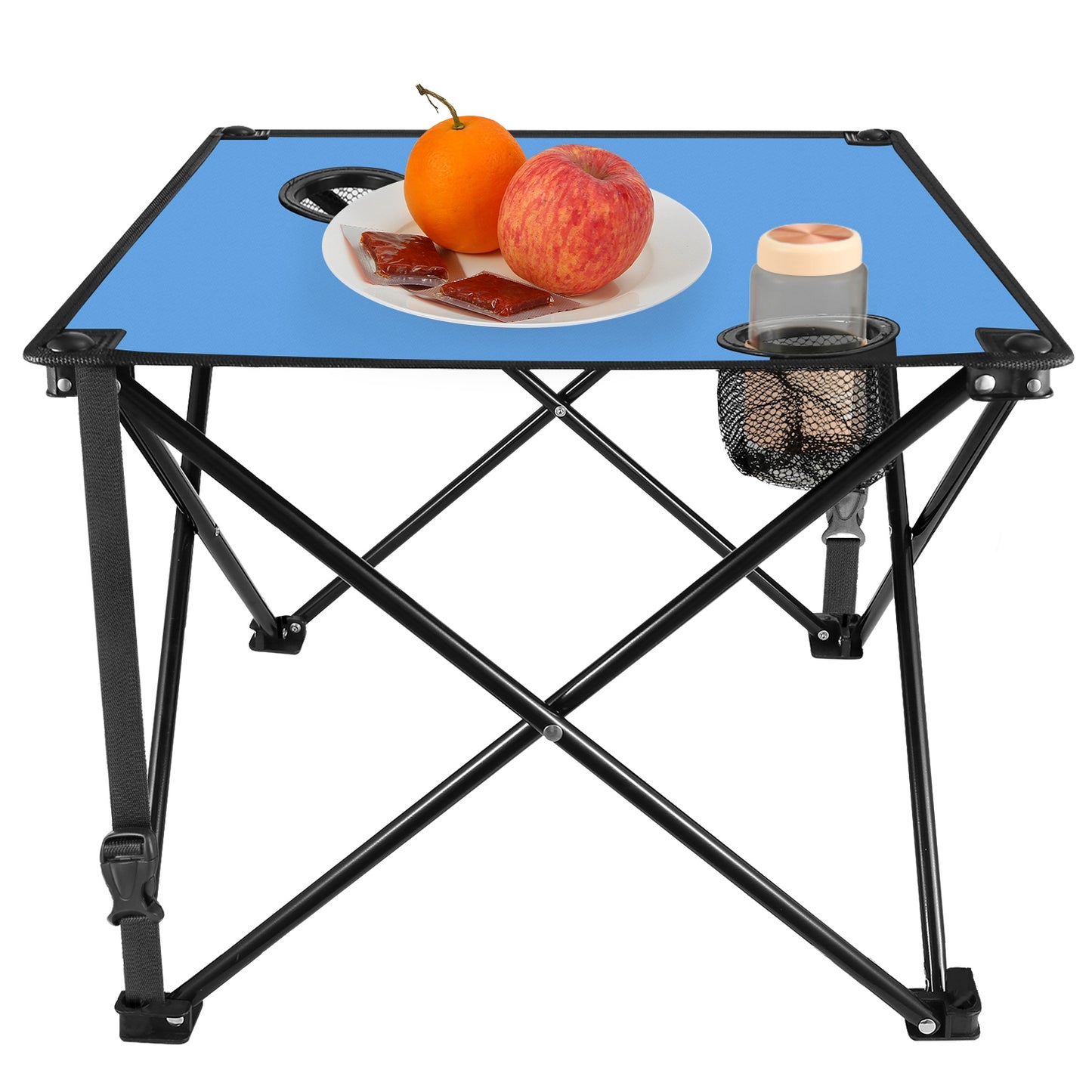 Portable Folding Camping Table with Cup Holders - Multiple Colors & Sets