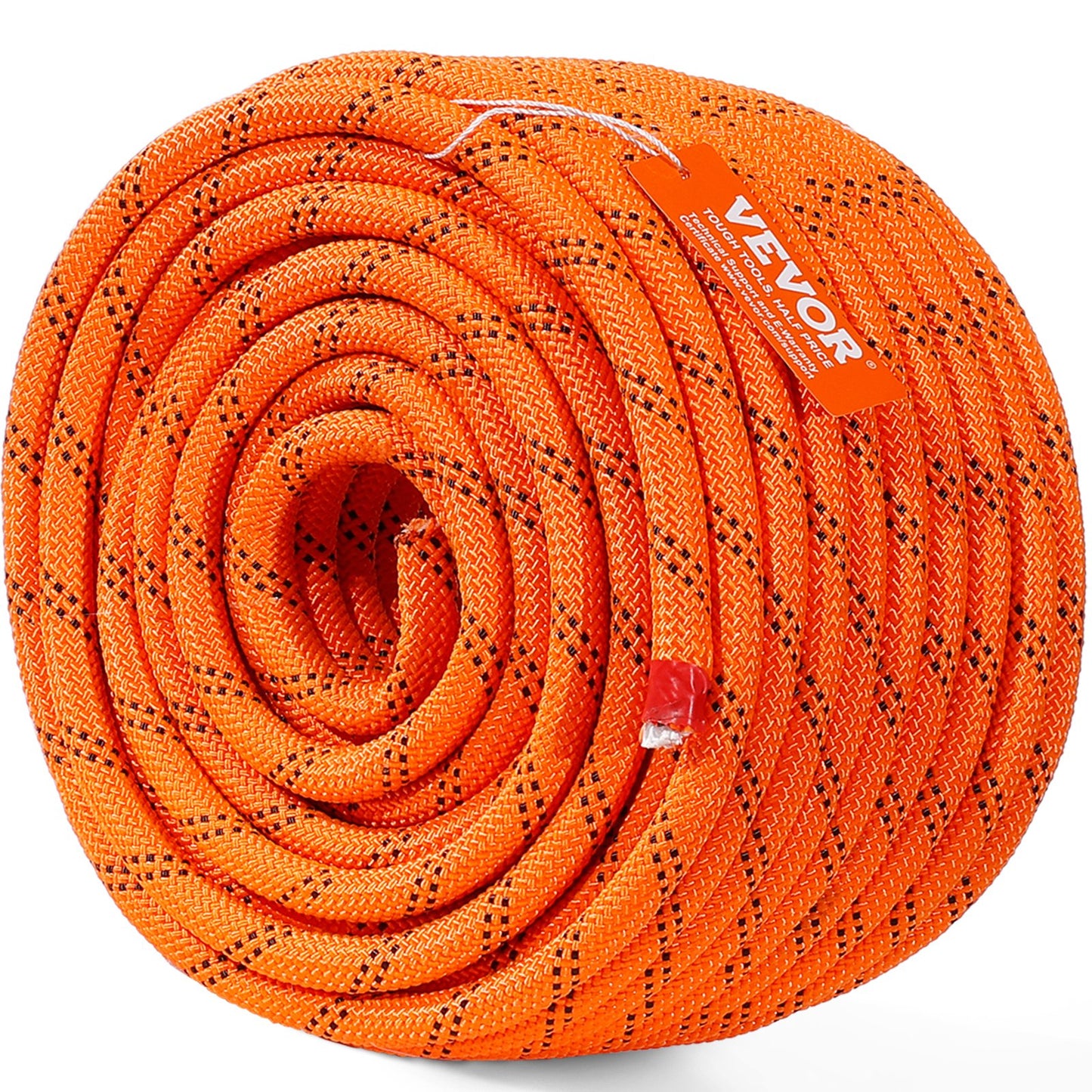 Orange Double Braided Polyester Rope 1/2 Inch x 120 Ft Strong Climbing & Rigging Rope