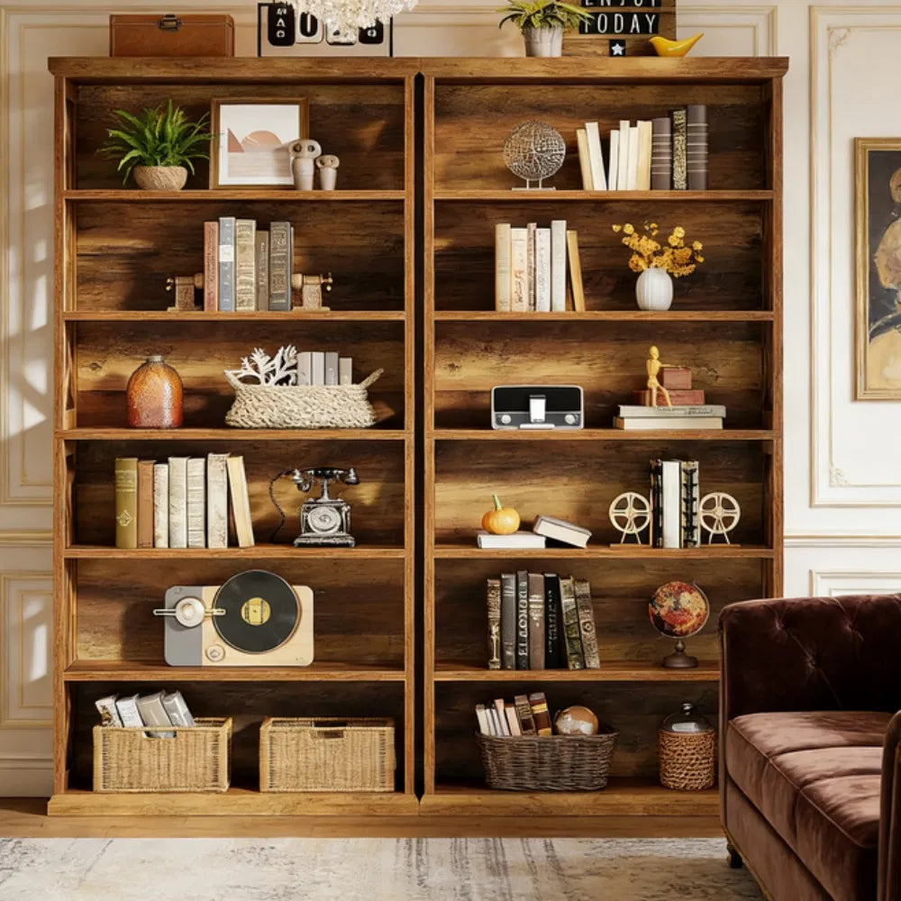 Tall Bookshelf with Stylish Design & Generous Storage - 31.5" L