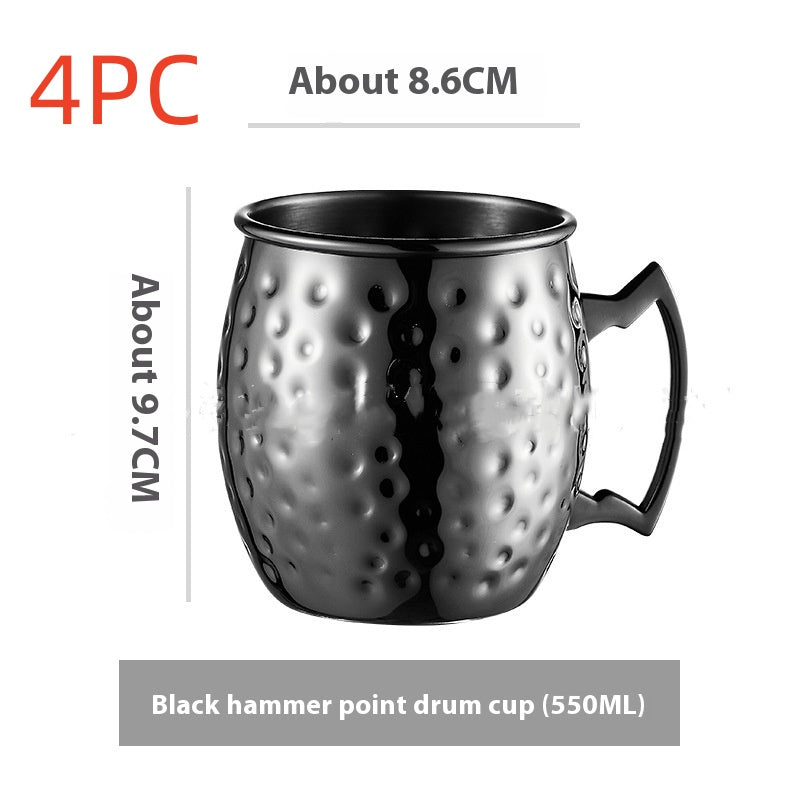 Stainless Steel Moscow Mule Cup Set - Copper Plated Drinkware for Bar & Home