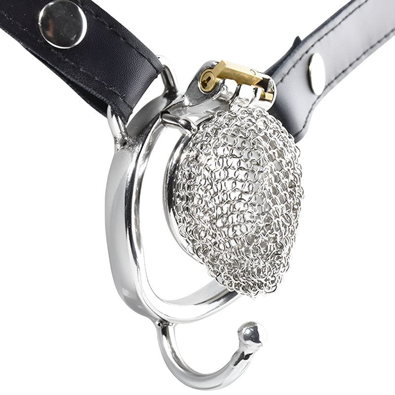 Breathable Mesh Chastity Lock Set for Adult Male Security