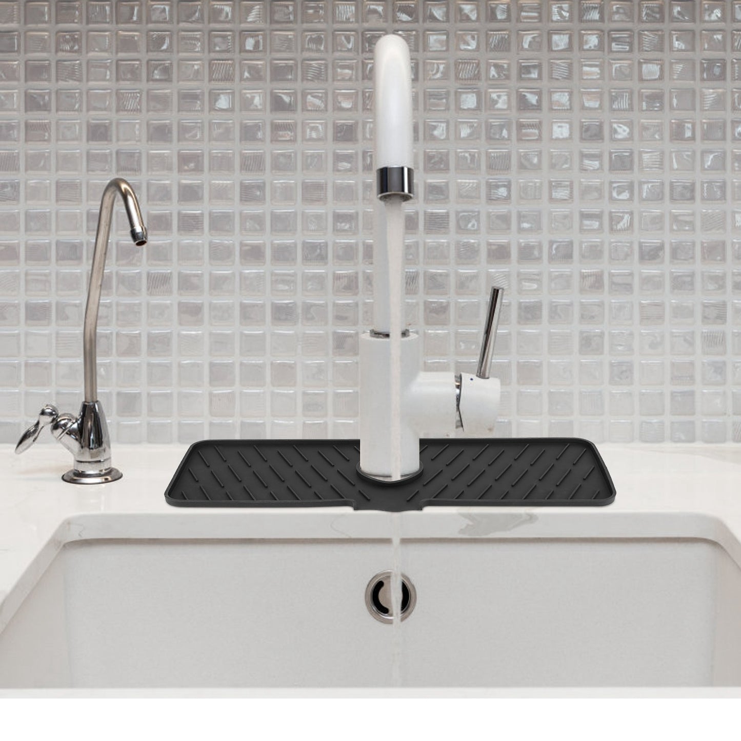 Silicone Faucet Mat - Kitchen Sink Splash Guard & Drip Catcher