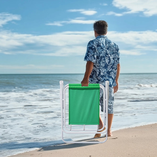 Folding Beach Chair with Umbrella - Lightweight & Portable, 265lbs Capacity, Green