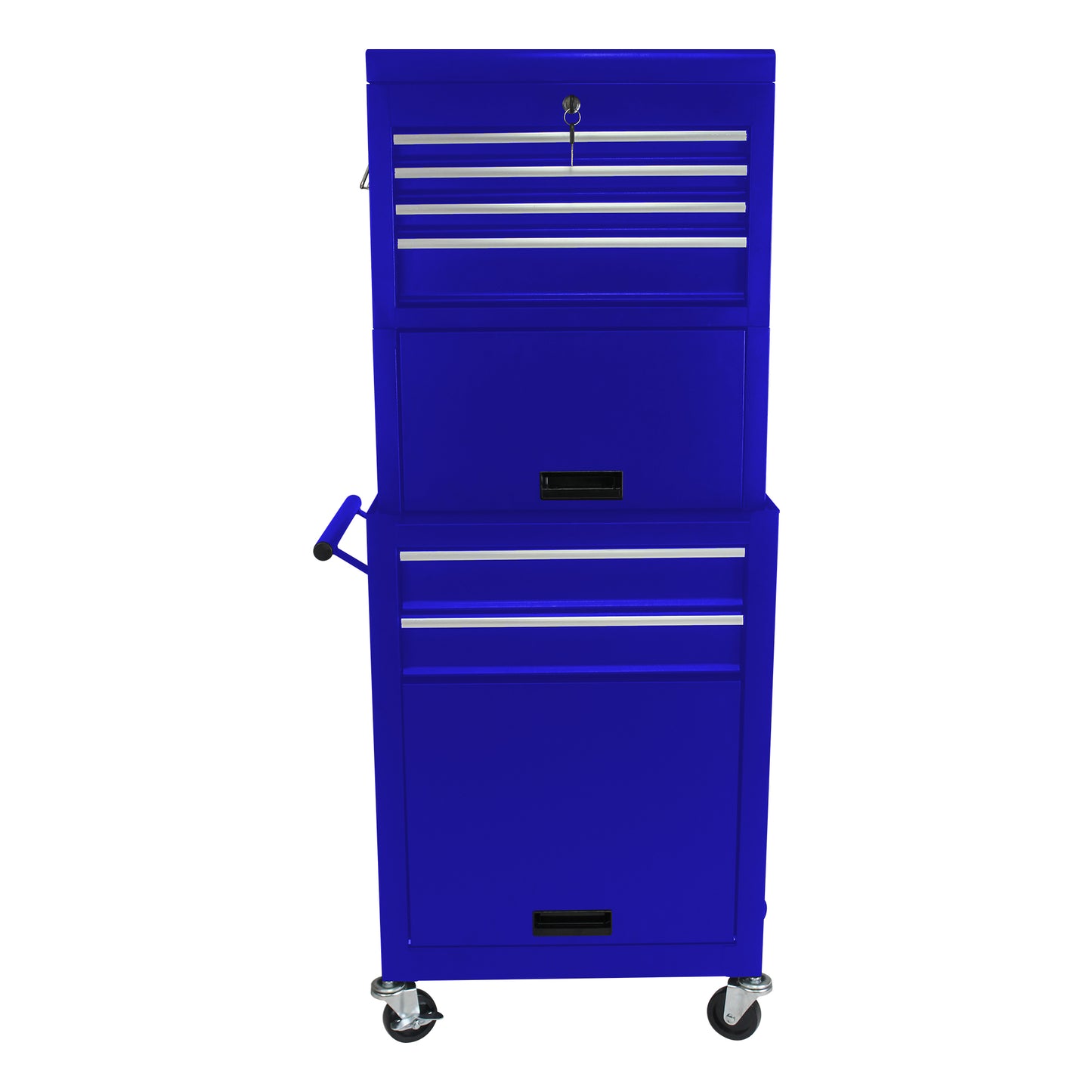 High Capacity Rolling Metal Tool Storage Cabinet with 6 Drawers - Blue