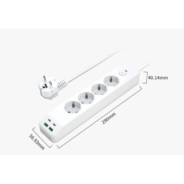 Power Strip with 2 USB-A, 2 USB-C Ports, Surge Protection, Extender — Hand Tools