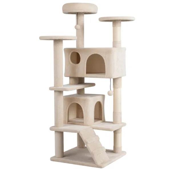 52-Inch Multi-Cat Cat Tree Tower with Perches, Condos & Scratching Posts