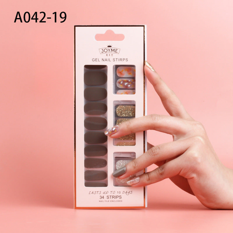 Waterproof Nail Stickers Set - Assorted Designs for Nail Art & Decoration