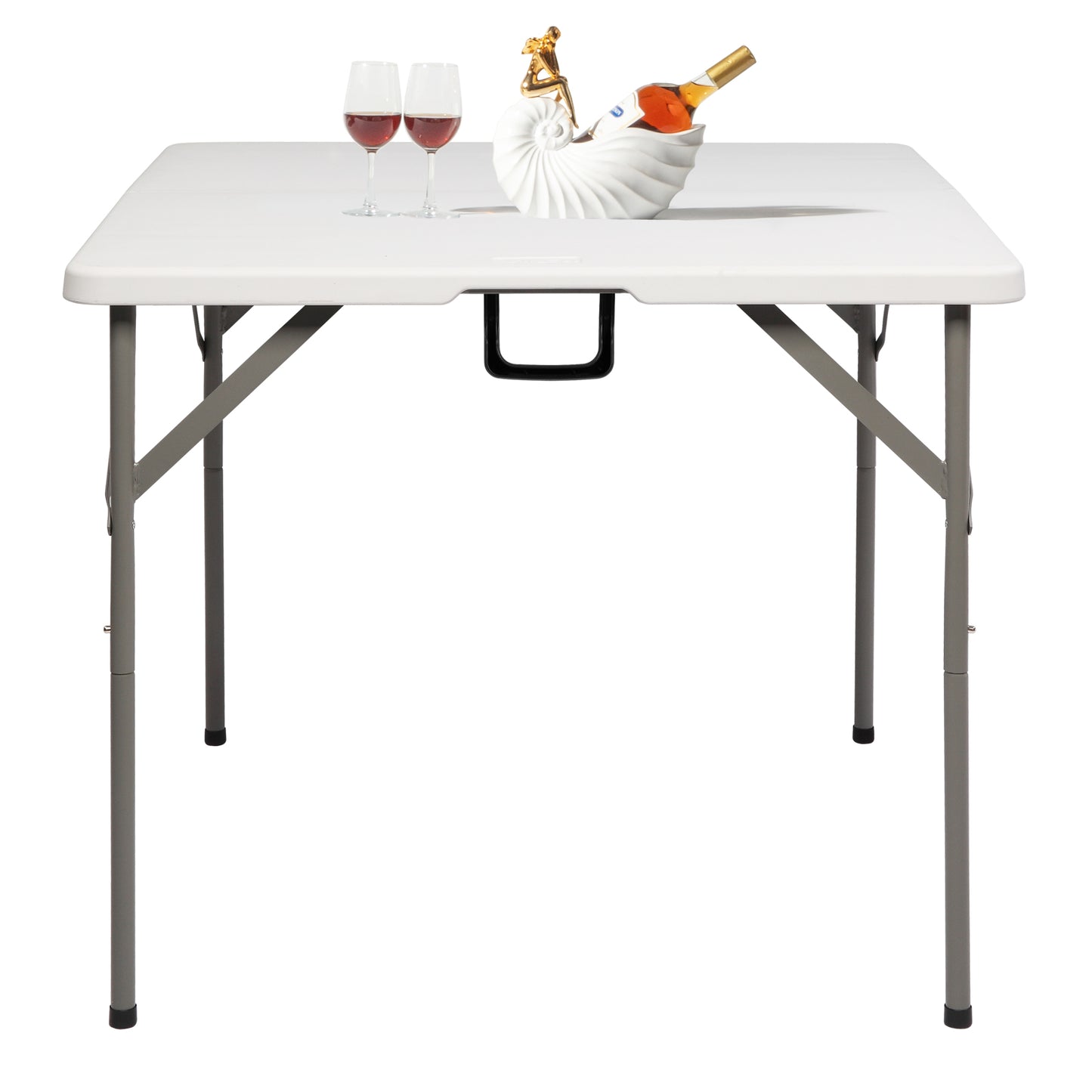 34-Inch Foldable Square Table - Portable Plastic Dining & Card Table