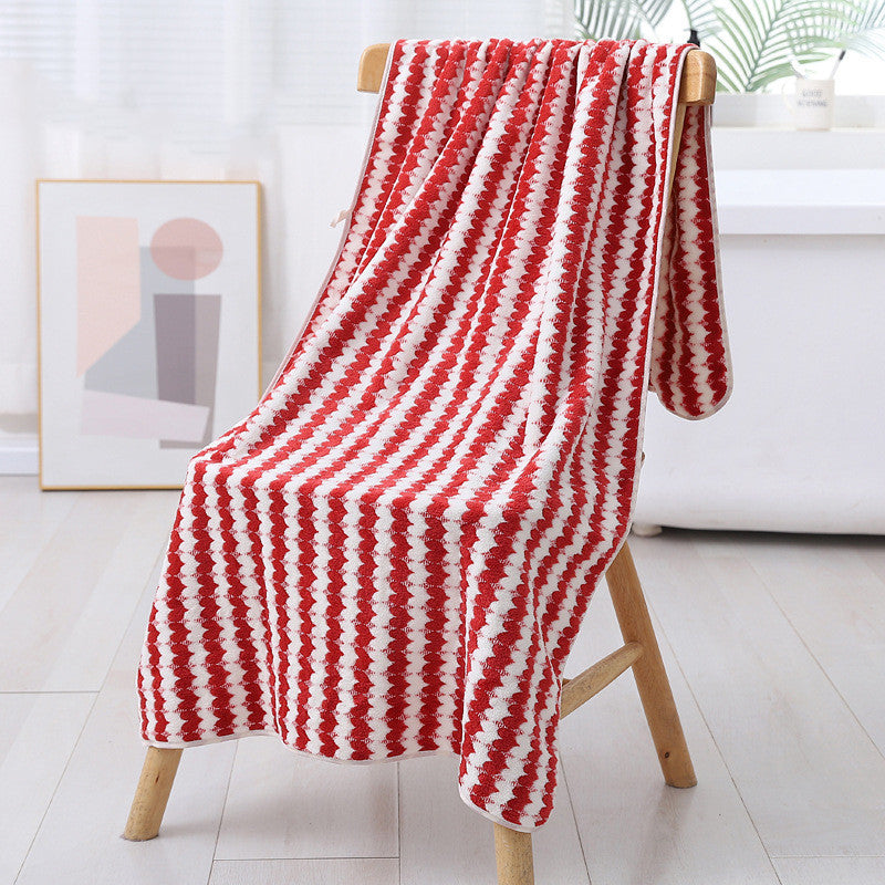 Large Coral Fleece Bath Towel - Thickened Swim & Beach Towel 70x140cm