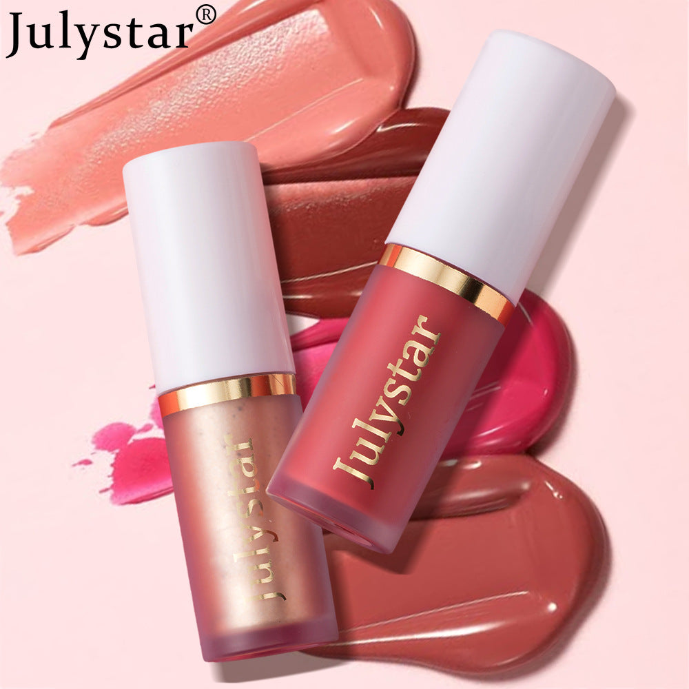 Long-Lasting Facial Blush and Pearly Lip Gloss Makeup Set