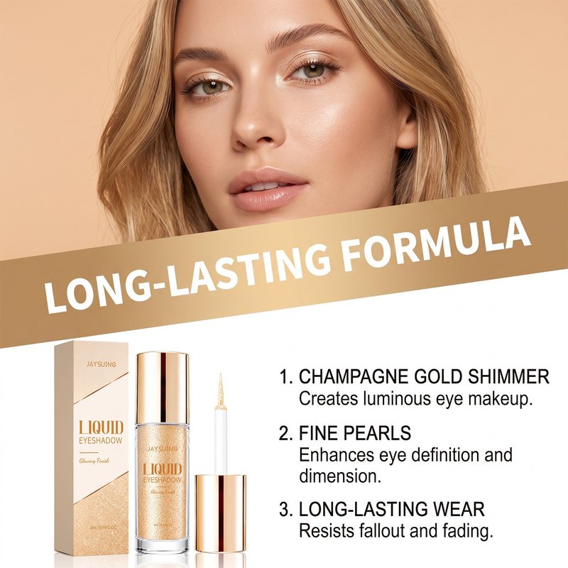 Champagne Gold Shimmer Eyeshadow - 4ml Liquid Makeup for Eyes