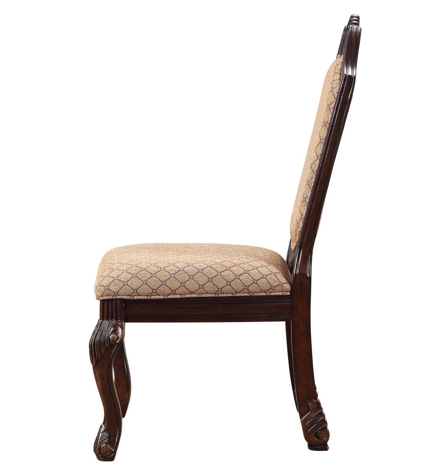 Chateau De Ville Fabric Side Chair Set - Espresso Finish, 2 Pack