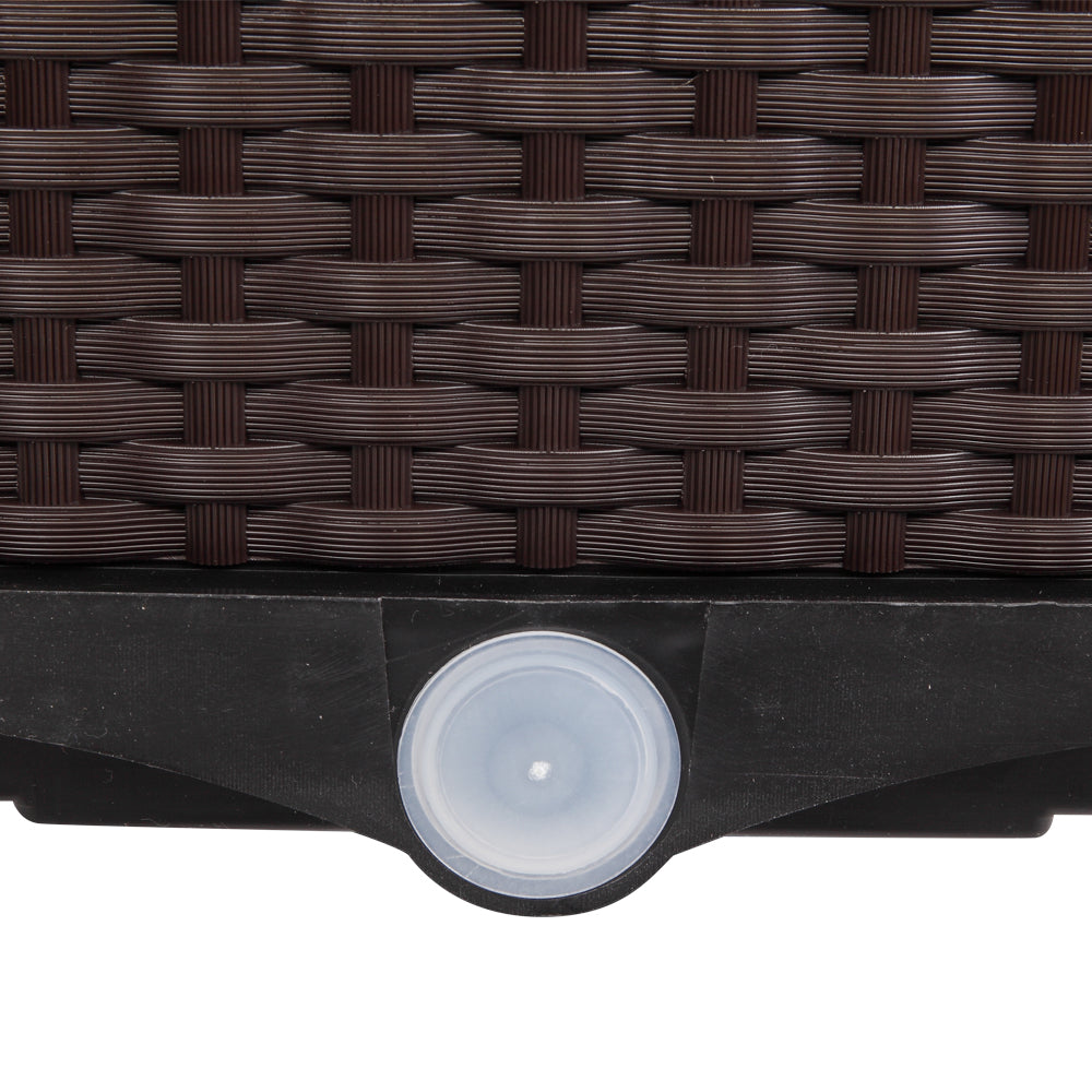 2PCS Brown Injection Molded Planting Box Garden Planter with Rattan Pattern
