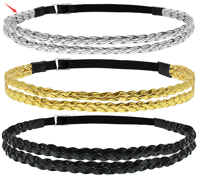 Adjustable Elastic Woven Headband with Twisted Design for Unisex Hair Styles