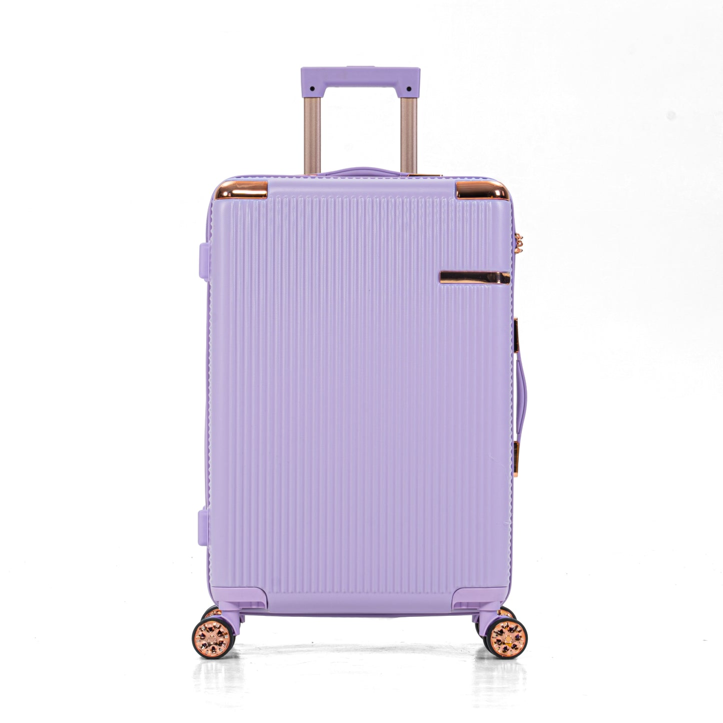 4-Piece Lightweight Hard Luggage Set with 360° Wheels - Purple