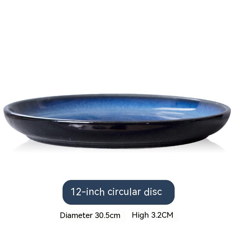 Ceramic Gradient Dinner Plate Set - 6, 8, 10 & 12 Inch Round Kitchen Dish