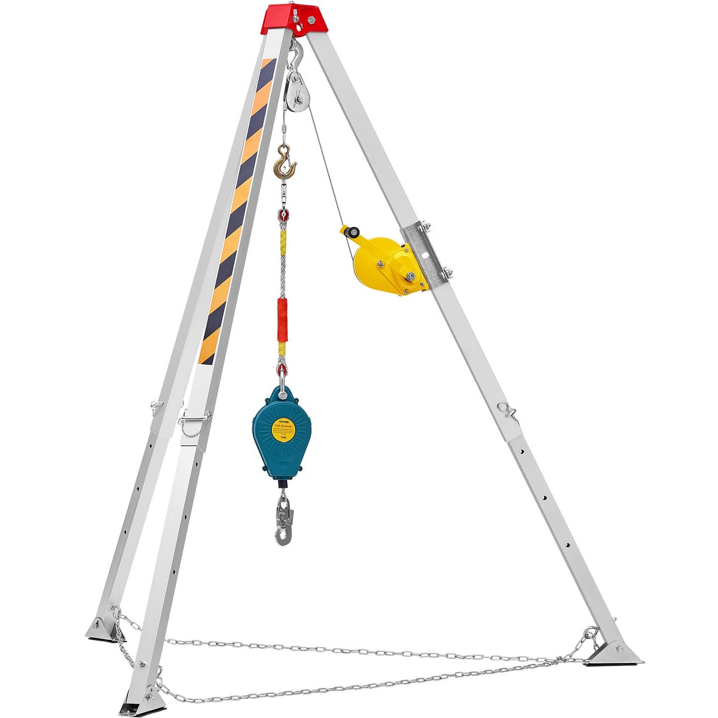 Confined Space Rescue Tripod Kit with 7-Ft Legs, 98-Ft Cable & Accessories