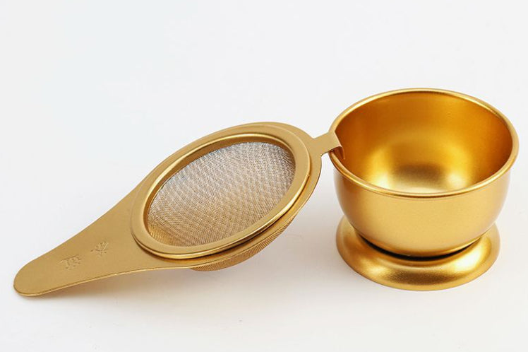 Stainless Steel Tea Strainer with Bracket Chinese Style Kitchen Utensil