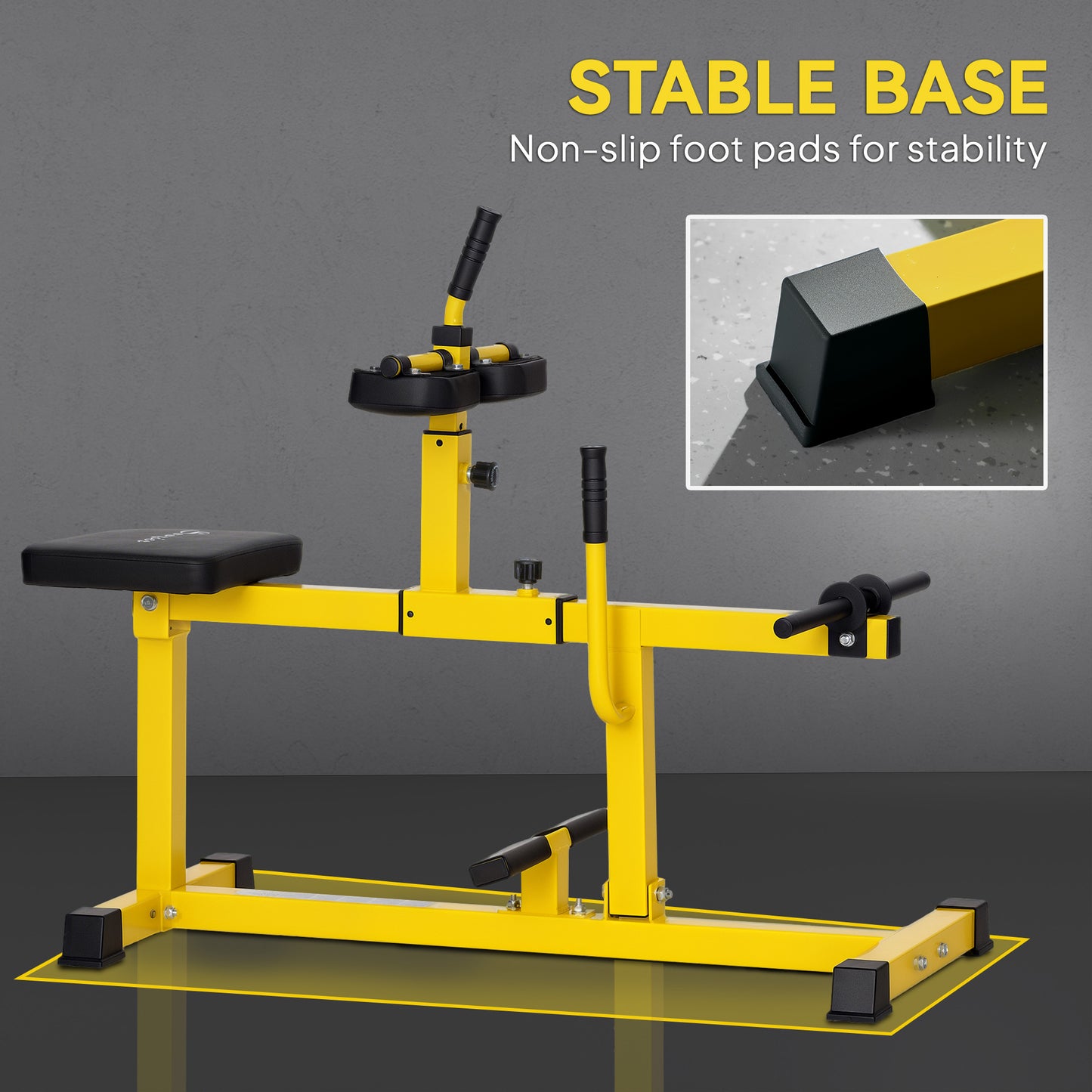 Adjustable Steel Seated Calf Raise Machine - Yellow