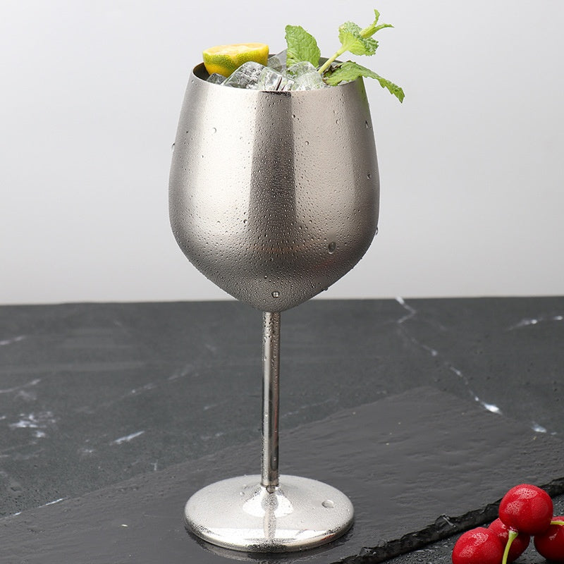 500ml High-Leg Drop-Resistant Copper Plated Wine Glass - European Style