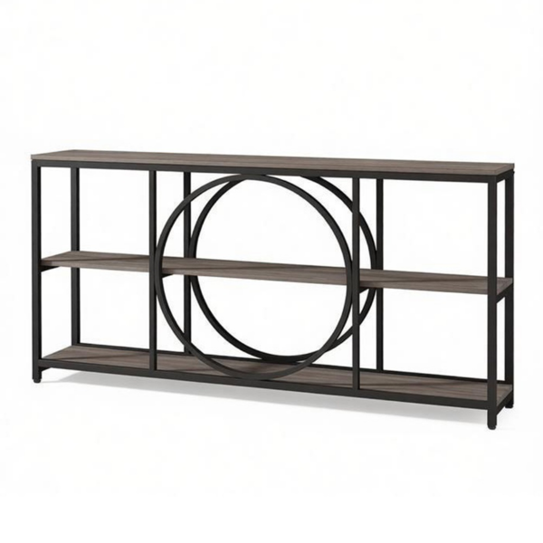 Narrow Console Table with Storage - 70.9 Inch, Rustic Design