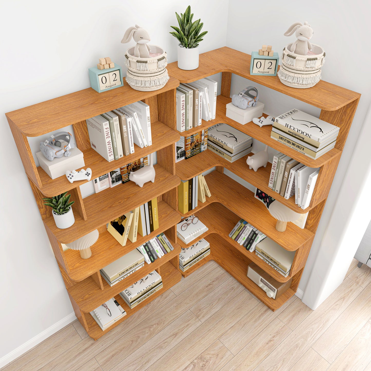 90 Cm Space Saving Corner Bookshelf 80 Bookcase Extendable Free