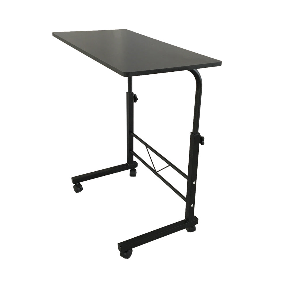 80cm Adjustable Tray Table Rolling Sofa Side Snack With Wheels