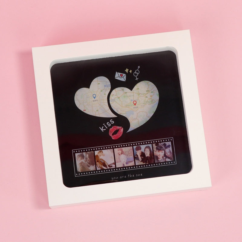 Personalized Love Map Night Light - Long-Distance Couples Gift