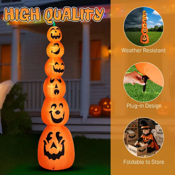 9FT Inflatable Stacked Pumpkin Decoration with LED Lights