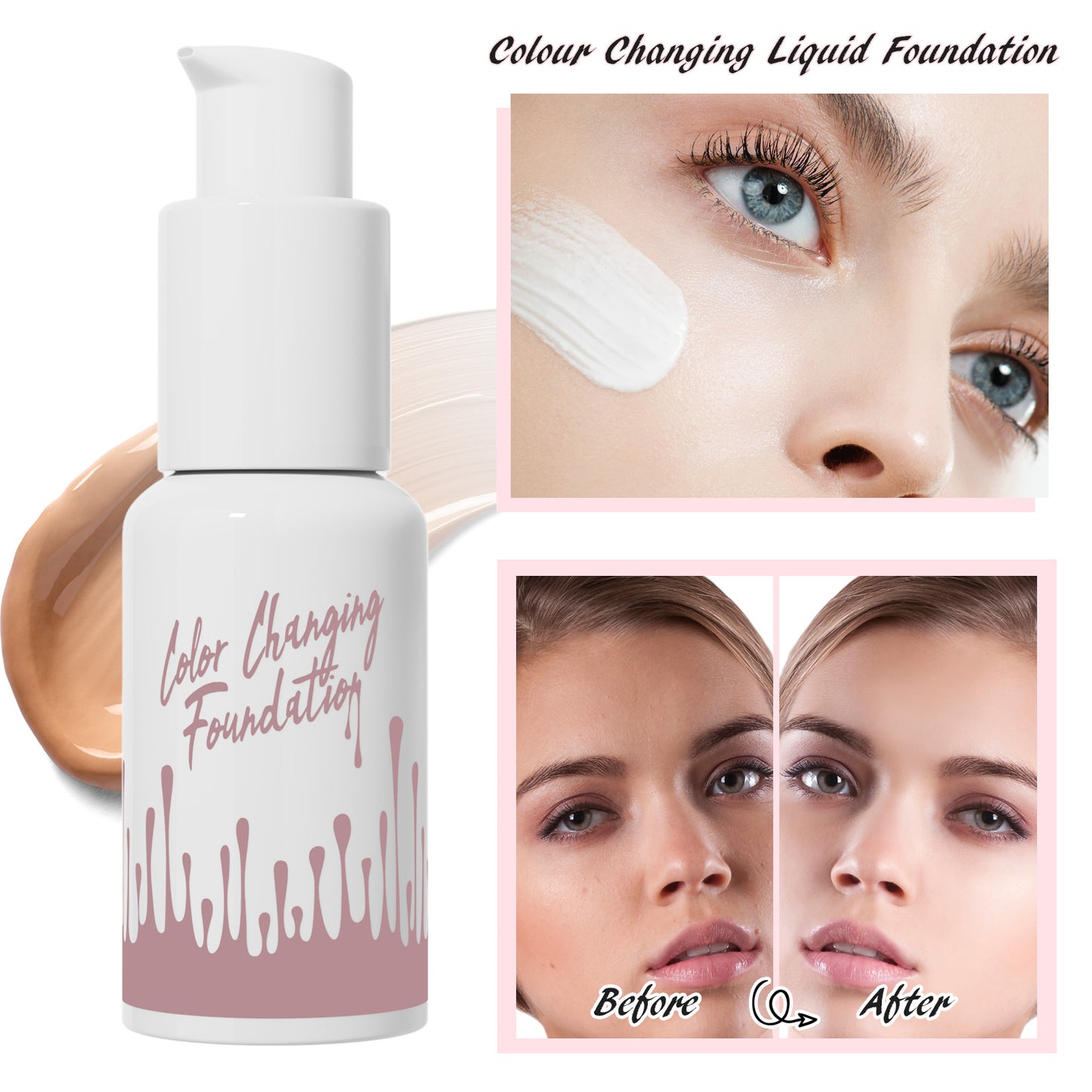 Color-Changing Liquid Foundation - Moisturizing & Long-Lasting Face Makeup