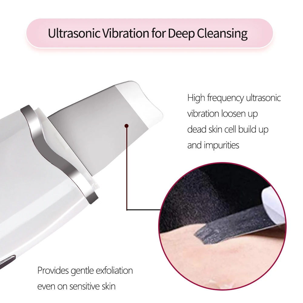 3-in-1 Ultrasonic Facial Spatula - Deep Cleansing Skin Scrubber Tool