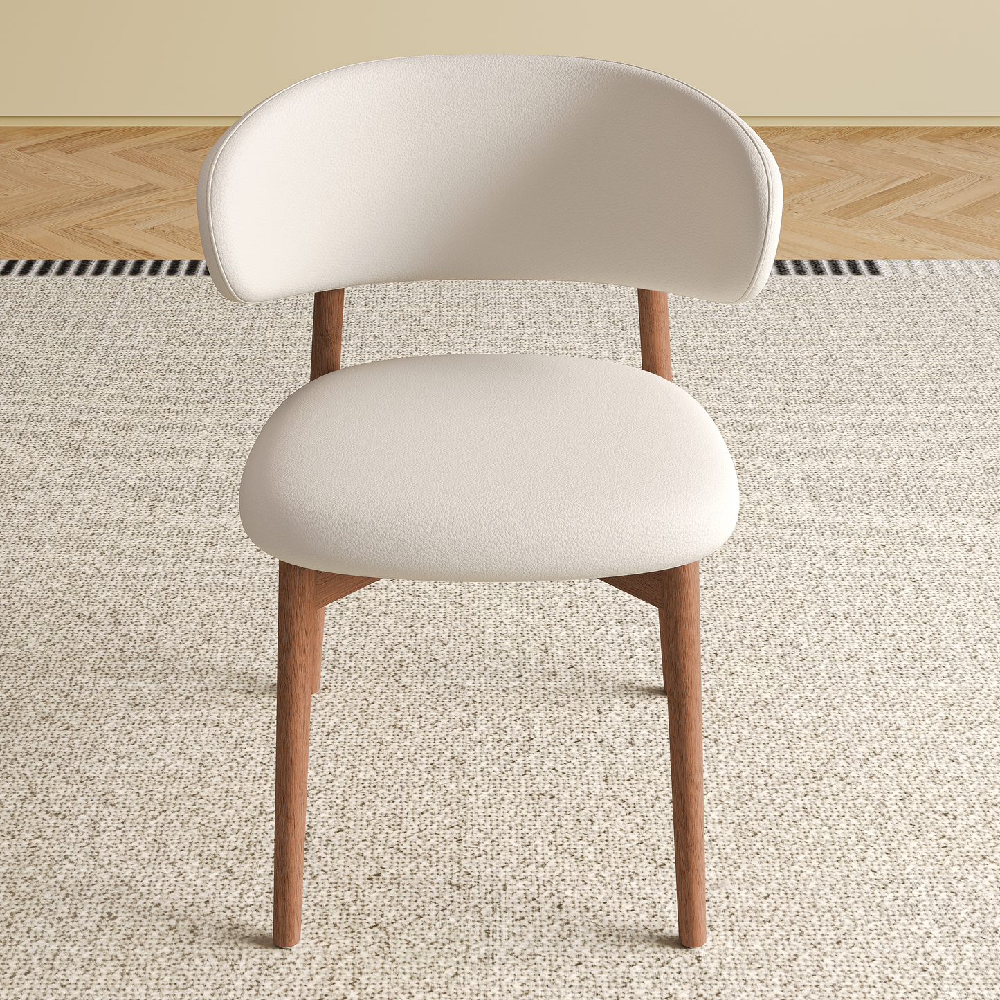 Mid-Century Modern Dining Chairs Set of 2 - Walnut Wood