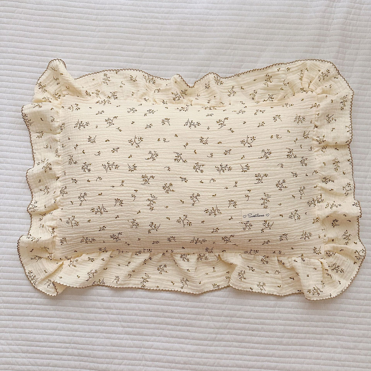 Korean Floral Cotton Gauze Pillowcase - Soft Home Bedding