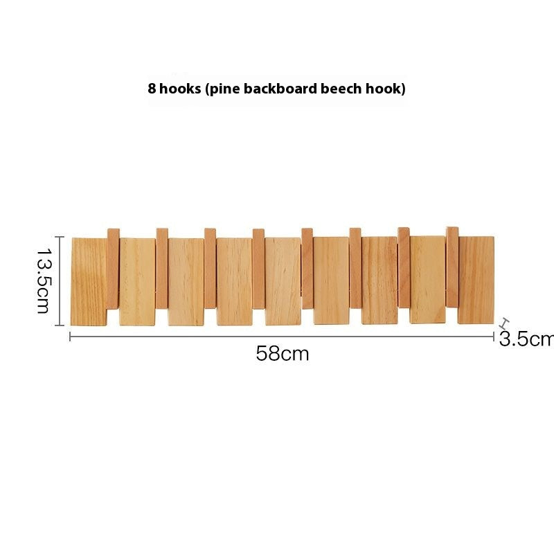 Wooden Wall Clothes Hooks Set - Modern Hallway Hanger with Multiple Hooks