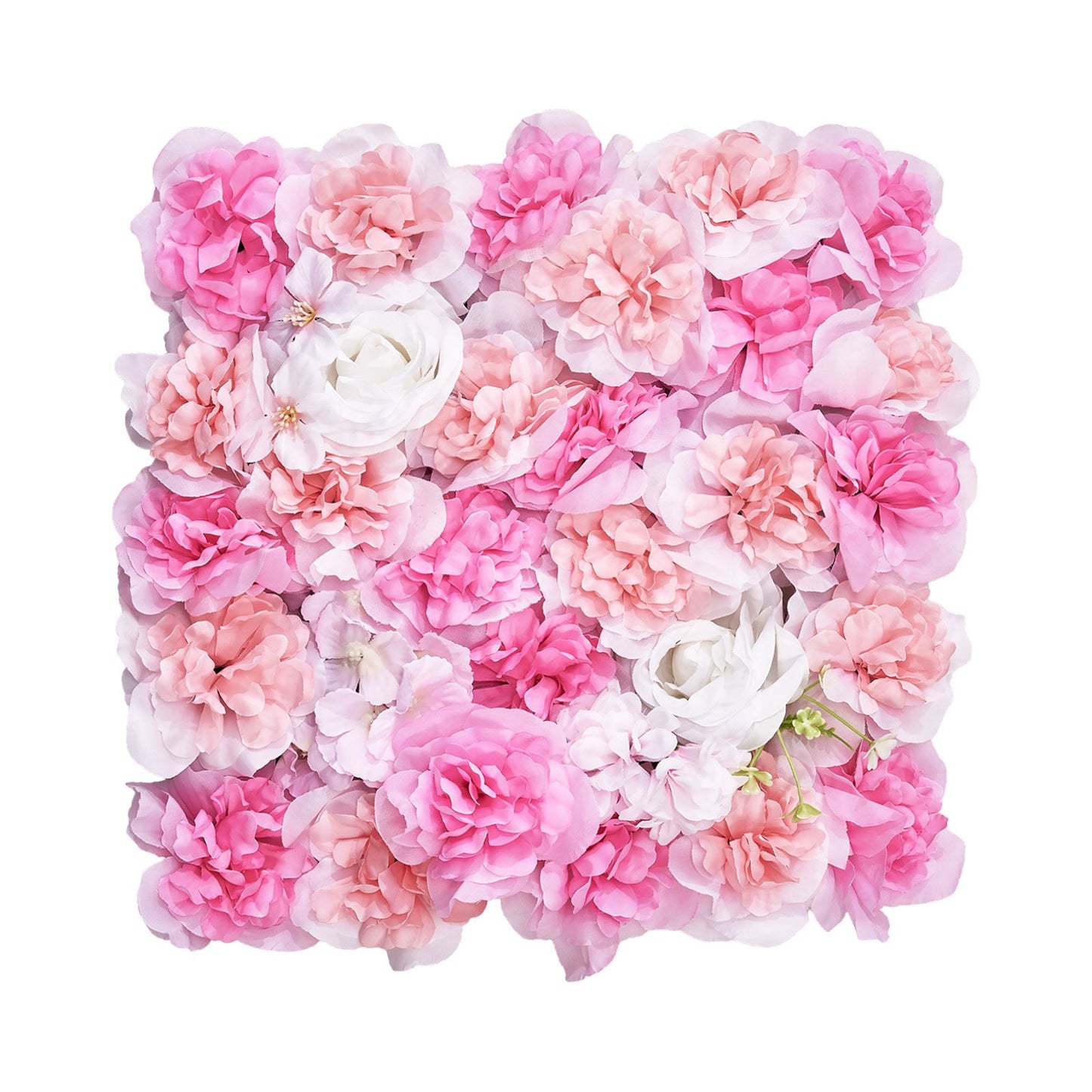 Pink 3D Flower Wall Panel 12-Pack - Artificial Floral Wall Covering for Wedding Privacy