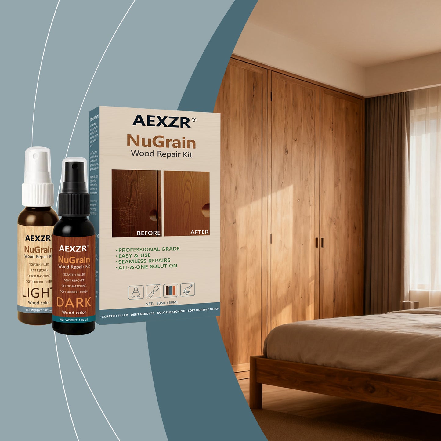 Wooden Floor Home Repair Spray 30ml - Indoor Dust & Moisture Control