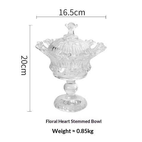 Glass Tall Footed Jar for Snacks and Dried Fruits - European Style Home Decor