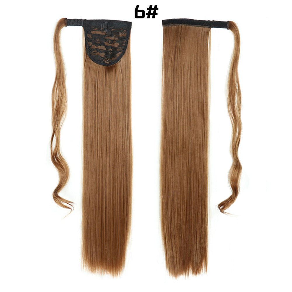 Long Straight Synthetic Hair Velcro Ponytail - Multiple Colors