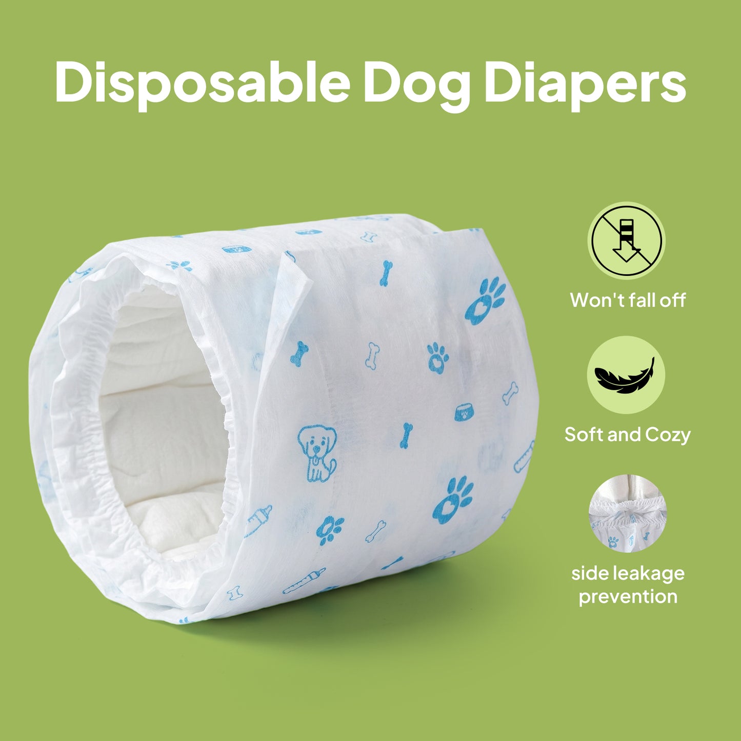 Disposable Male Dog Wraps - Leak-Proof, Breathable, Absorbent Dog Diapers