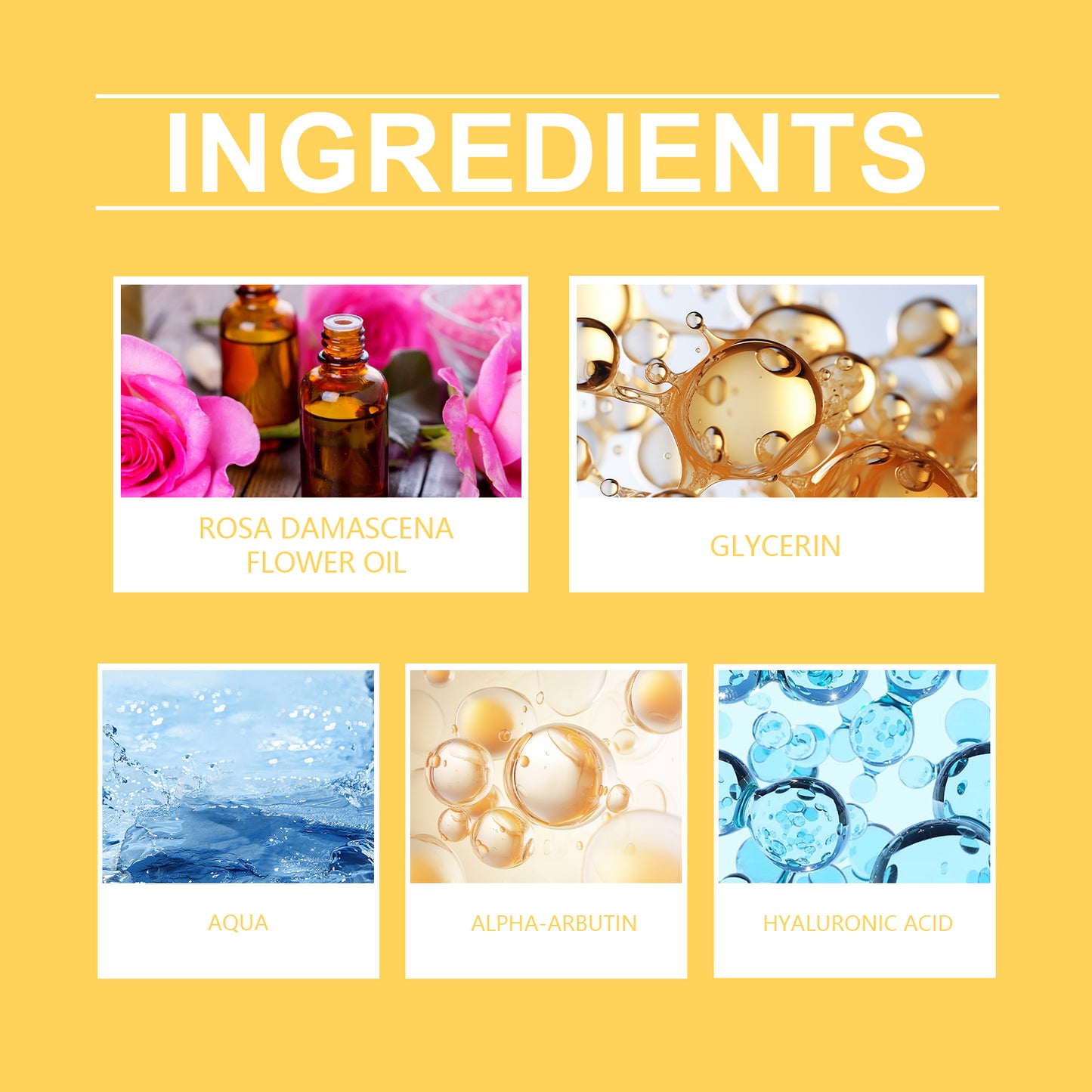 Brightening Facial Serum with Rose Oil & Hyaluronic Acid - 30ml