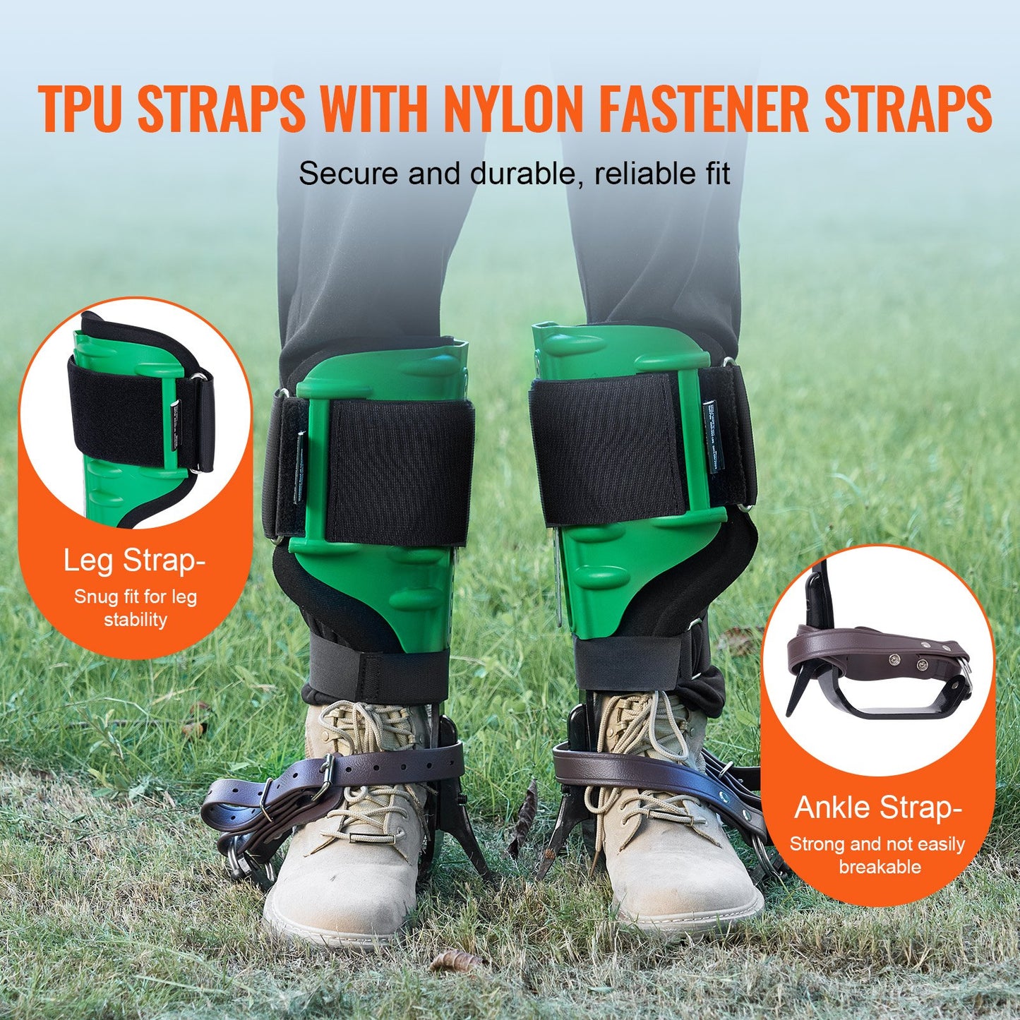 Tree Climbing Spikes Alloy Steel Arborist Equipment - Green