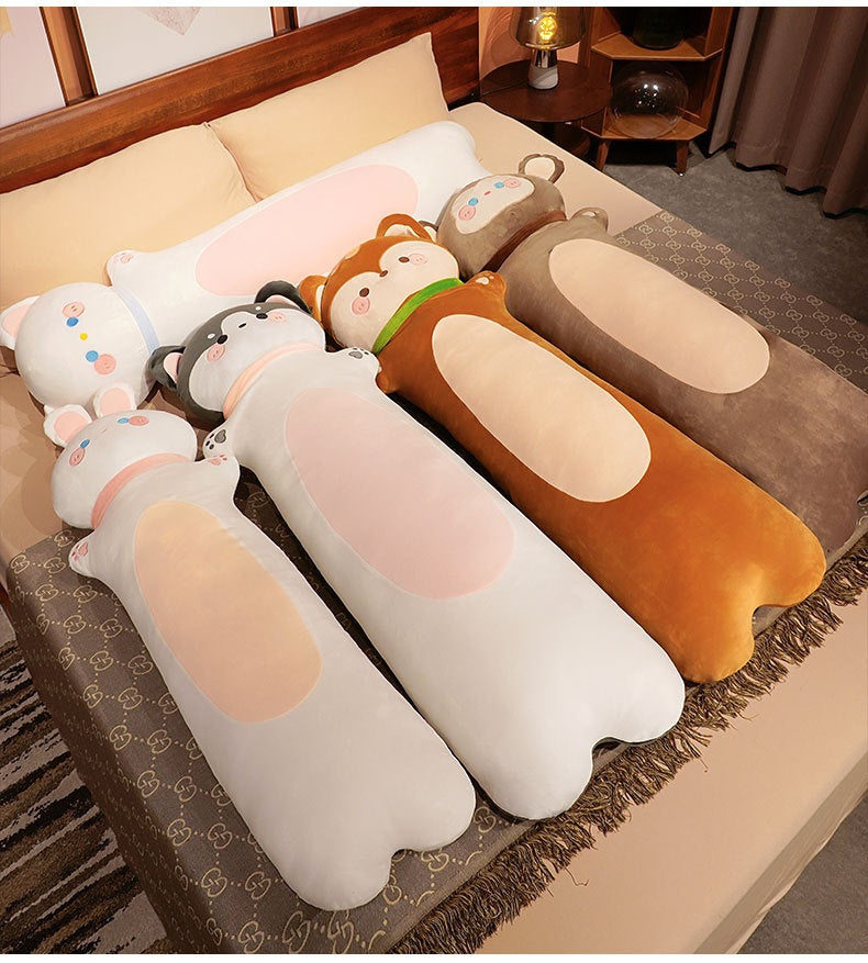 Cartoon Animal Sleeping Pillow with Polyester Fiber Fill - Soft Cozy Cushion