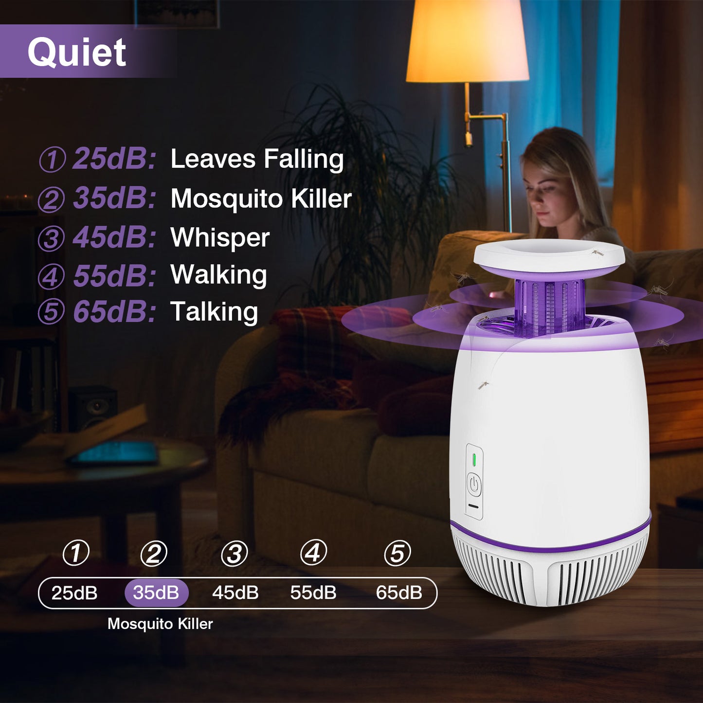 Electric Mosquito Zapper with 3 Modes - Indoor & Outdoor Use