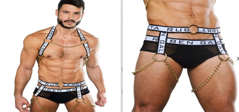 Elastic Shoulder Straps for Men - Solid Color Chest and Leg Girdle