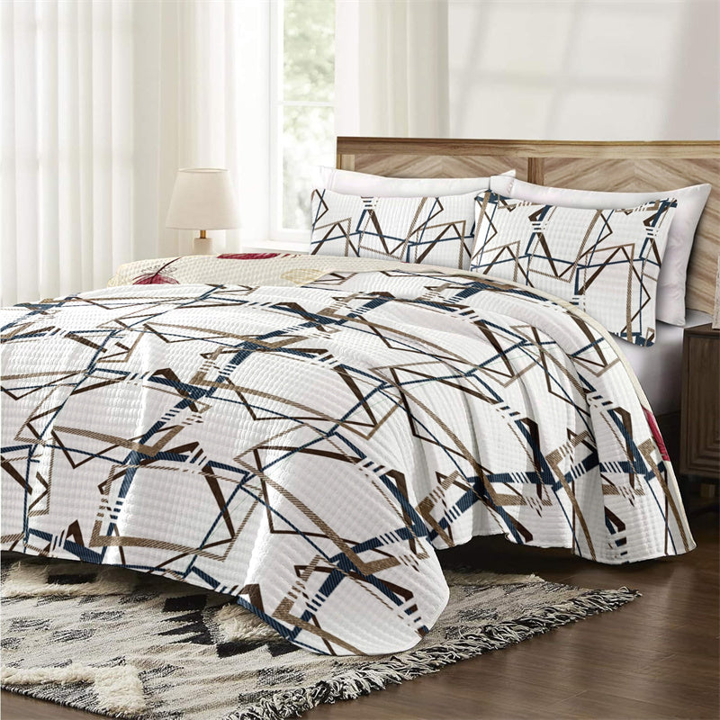9-Piece Room In A Bag Quilt & Curtain Set - Geometric Design